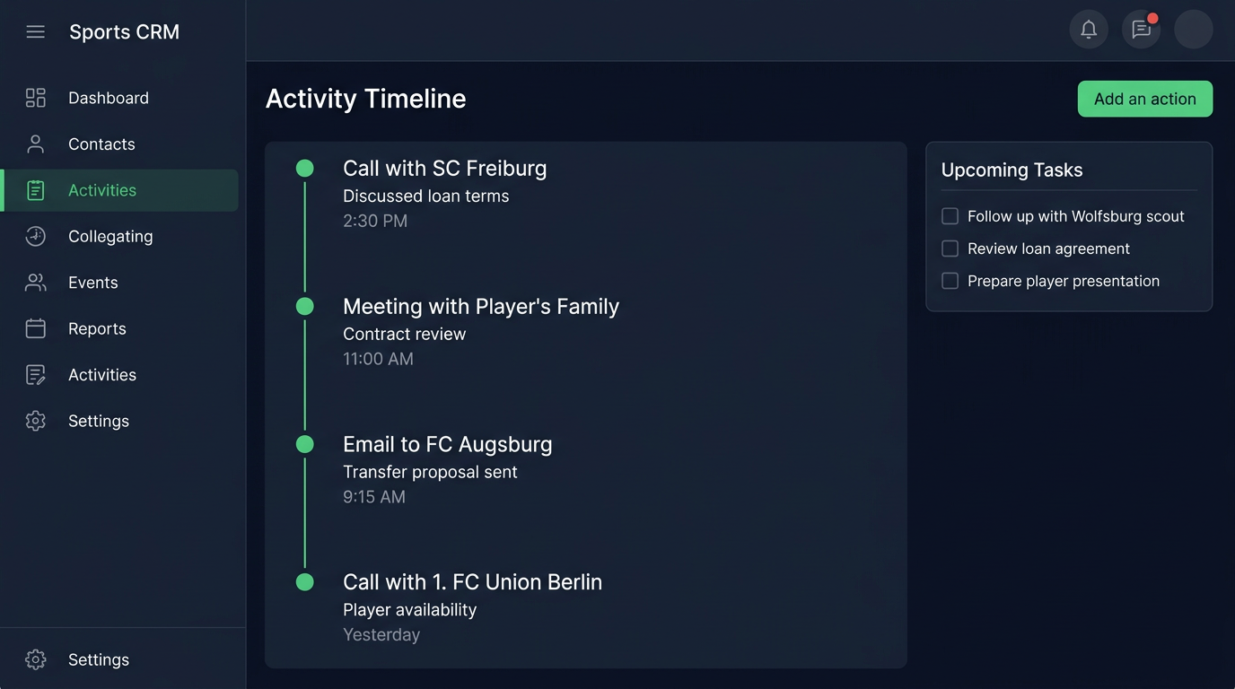Activity Tracking for Football Agents — Verbrena CRM